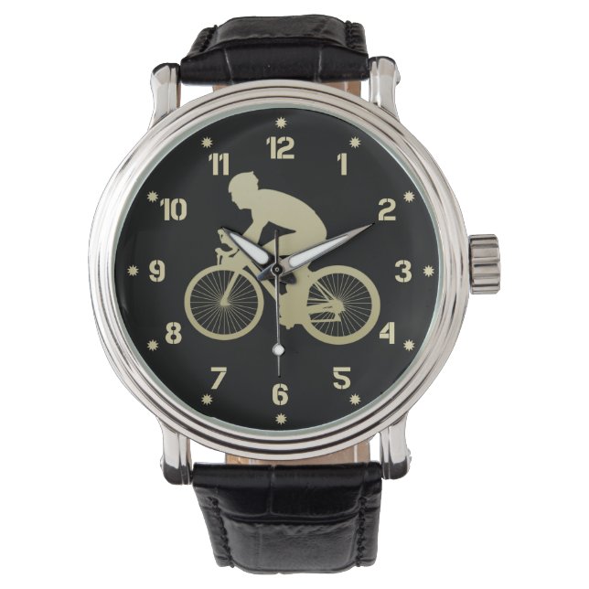 Gold Silhouette Bicyclist Watch (Front)