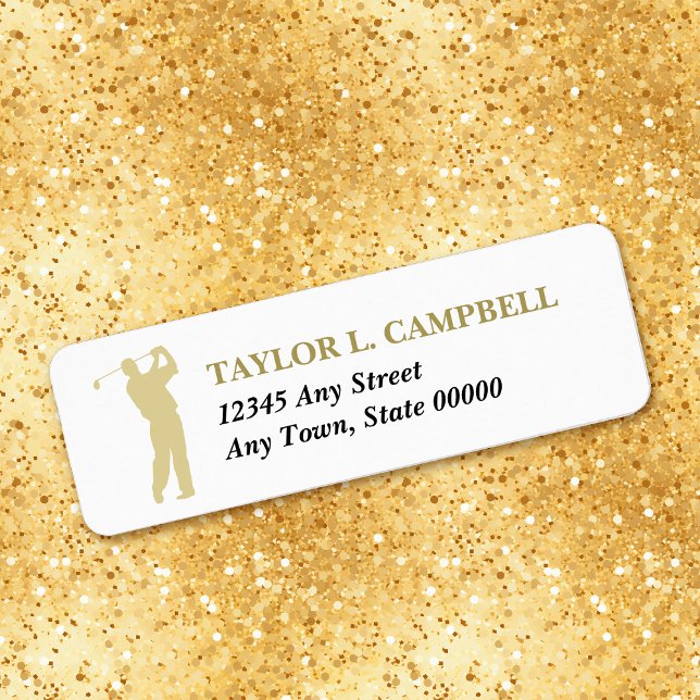 Gold Silhouette Golfer Adresse de retour (Créateur téléchargé)