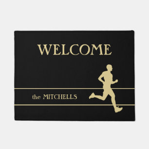 Gold Silhouette Runner Welcome Doormat