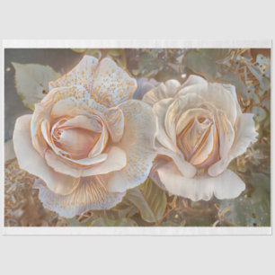 Gold Silk Beautiful Unique Roses Art Dream Tissue Paper
