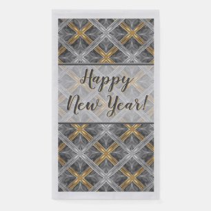Gold, Silver, and Grey Laced Diamonds Pattern Napkin