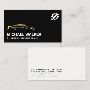 Gold Silver Auto Logo Gears Wrench Business Card