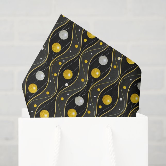 Gold Silver Black Art Deco Pattern Tissue Paper (Gift Bag)
