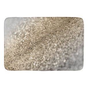 Gold Silver Bokeh Glitter #1 (Faux Glitter) #decor Bath Mat