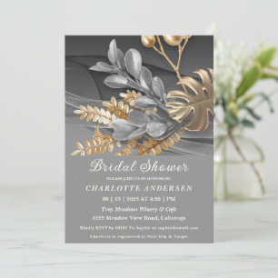 Gold & Silver Botanical  Bridal Shower Invitation