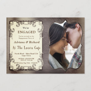 Gold-Silver-Brass Vintage Engagement Card