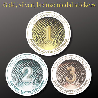 Gold silver bronze medal winner round Sticker