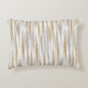 Gold Silver Christmas Celebration Accent Pillow