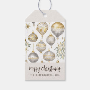 Gold Silver Christmas Ornaments Gift Tags