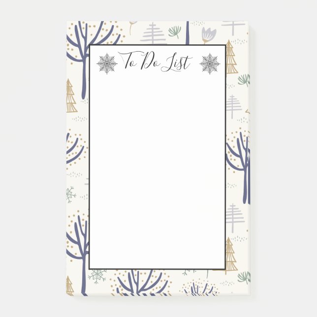 Gold Silver Christmas Trees Lights To Do List Post-it Notes (Front)