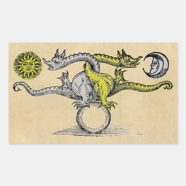 Gold & Silver Dragons Symbol Sticker (Front)