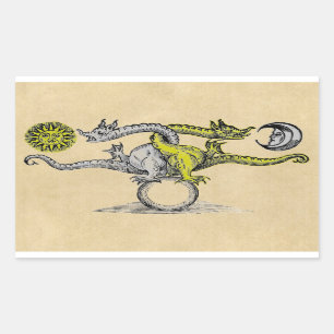 Gold & Silver Dragons Symbol Sticker