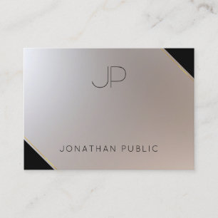 Gold Silver Elegant Monogram Modern Template Business Card