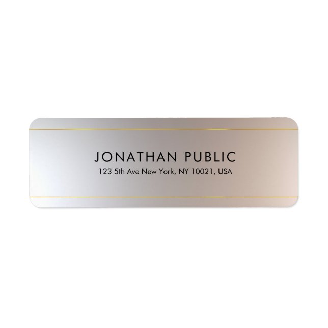 Gold Silver Elegant Template Top Return Address (Front)
