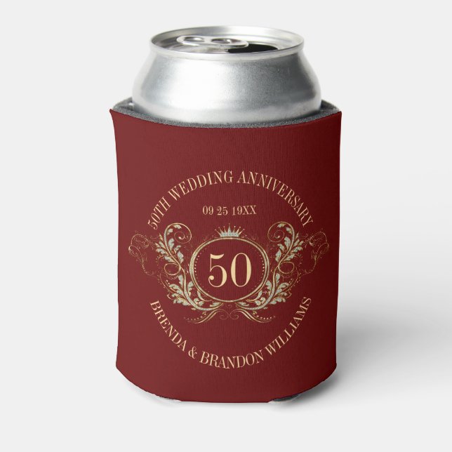 Gold & Silver Frame with a Crown Can Cooler (Can Back)