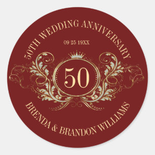 Gold & Silver Frame with a Crown Square Sticker