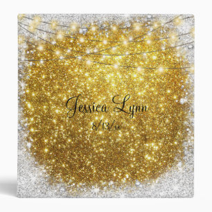 Gold & Silver Glitter Sweet 16 Elegant Stylish Binder