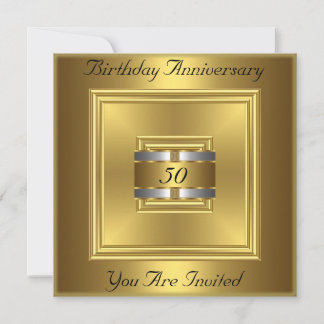 Gold Silver Invitation Birthday Anniversary