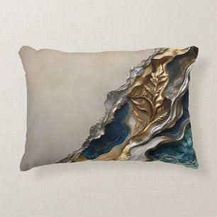 Gold Silver Luxury Marble Home Decor Gift Accent Pillow