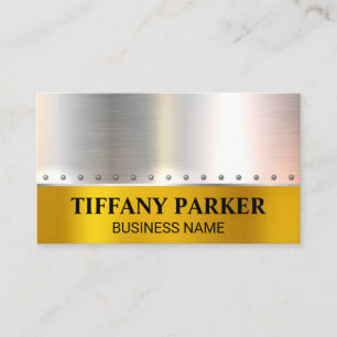 Gold Silver Metallic   Rivets Business Card