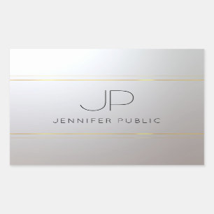 Gold Silver Monogram Template Initial Letter Sticker