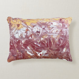 Gold, Silver, Red, Rose Gold, Marble Artwork Accent Pillow