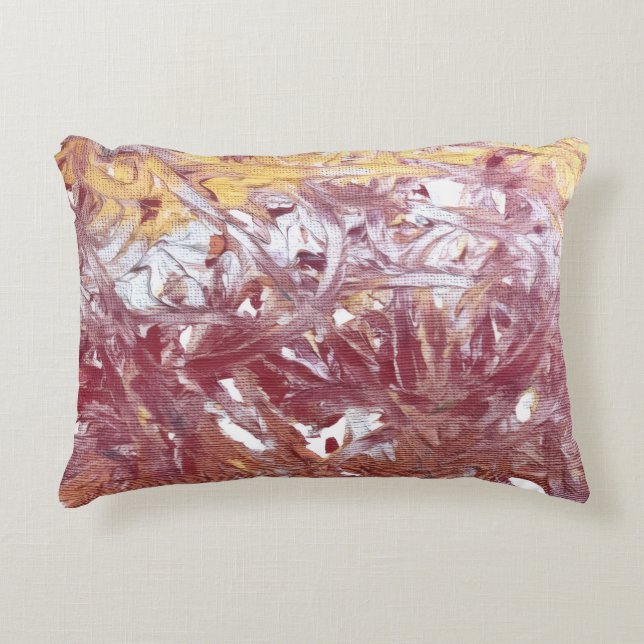 Gold, Silver, Red, Rose Gold, Marble Artwork Accent Pillow (Front)