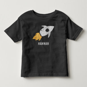Gold Silver Rocket Outer Space Kids Personalized Toddler T-shirt