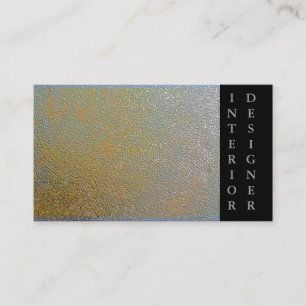 Gold Silver Shiny Metal Effect   Interior Designer Business Card