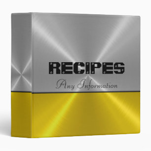 Gold Silver Shiny Stainless Steel Metal 2 Binder