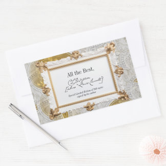Gold & Silver Signature Author BookPlate Template Sticker