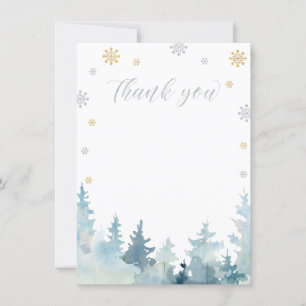 Gold & Silver Winter Wonderland Carte de remerciem