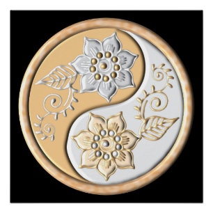 Gold & Silver Yin Yang  Poster