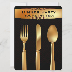 Gold Silverware - Dîner officiel Invitation de la