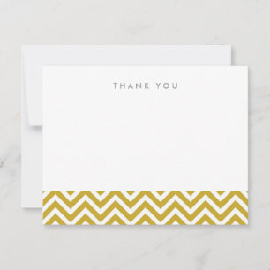 Gold Simple Chevron Thank You Note Cards