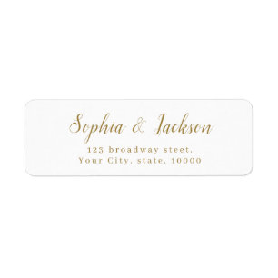 Gold simple elegant romantic script return address
