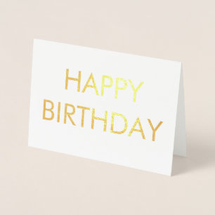 gold SIMPLE MINIMAL TEXT  happy birth day CARD