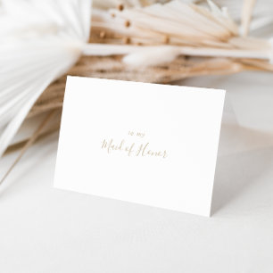 Gold Simple Minimalist Bridal Party Thank You Card