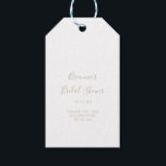 Gold Simple Minimalist Bridal Shower Gift Tags<br><div class="desc">These gold simple minimalist bridal shower gift tags are perfect for a modern wedding shower. The simple and elegant design features classic and fancy script typography in gold.</div>
