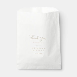 Gold Simple Minimalist Thank You Wedding Favour Ba Favour Bag