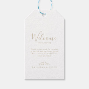 Gold Simple Minimalist Wedding Welcome Gift Tags