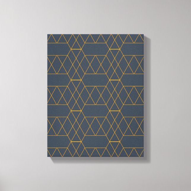 Gold, simple, modern, cool, trendy lines geometric canvas print (Front)