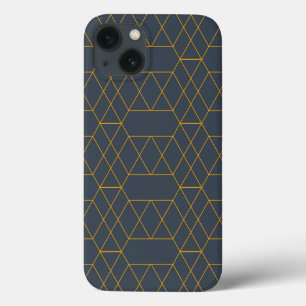 Gold, simple, modern, cool, trendy lines geometric iPhone 13 case