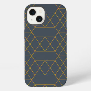 Gold, simple, modern, cool, trendy lines geometric iPhone 13 case