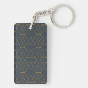 Gold, simple, modern, cool, trendy lines geometric keychain