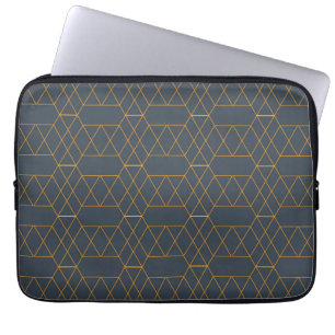 Gold, simple, modern, cool, trendy lines geometric laptop sleeve
