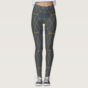 Gold, simple, modern, cool, trendy lines geometric leggings