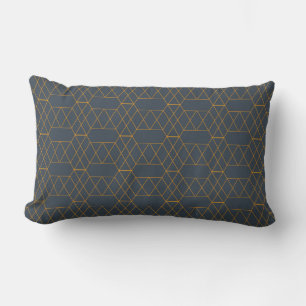 Gold, simple, modern, cool, trendy lines geometric lumbar pillow