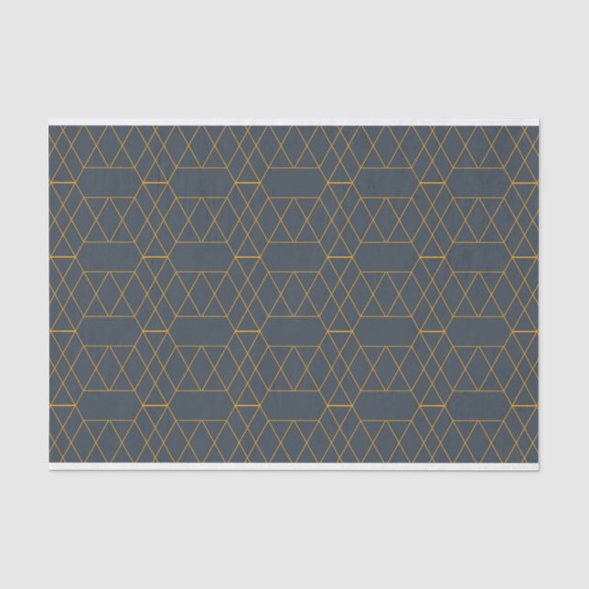 Gold, simple, modern, cool, trendy lines geometric tissue paper (Front)