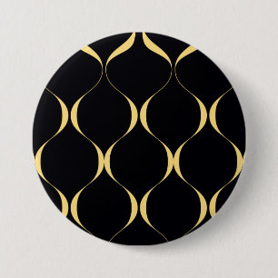 Gold, simple, modern, luxurious wavy graphic 3 inch round button